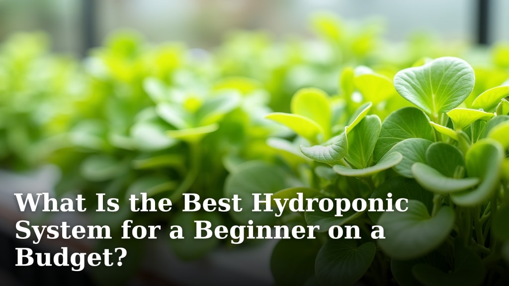 What Is the Best Hydroponic System for a Beginner on a Budget?